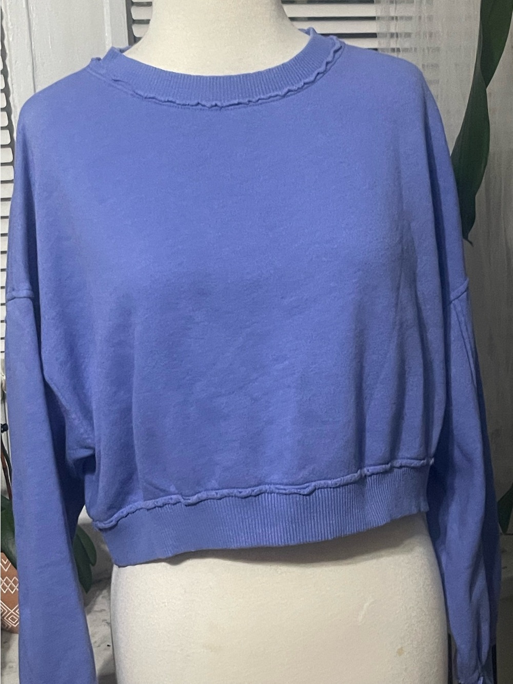 Parker Lavender Cropped Long-Sleeve Sweatshirt